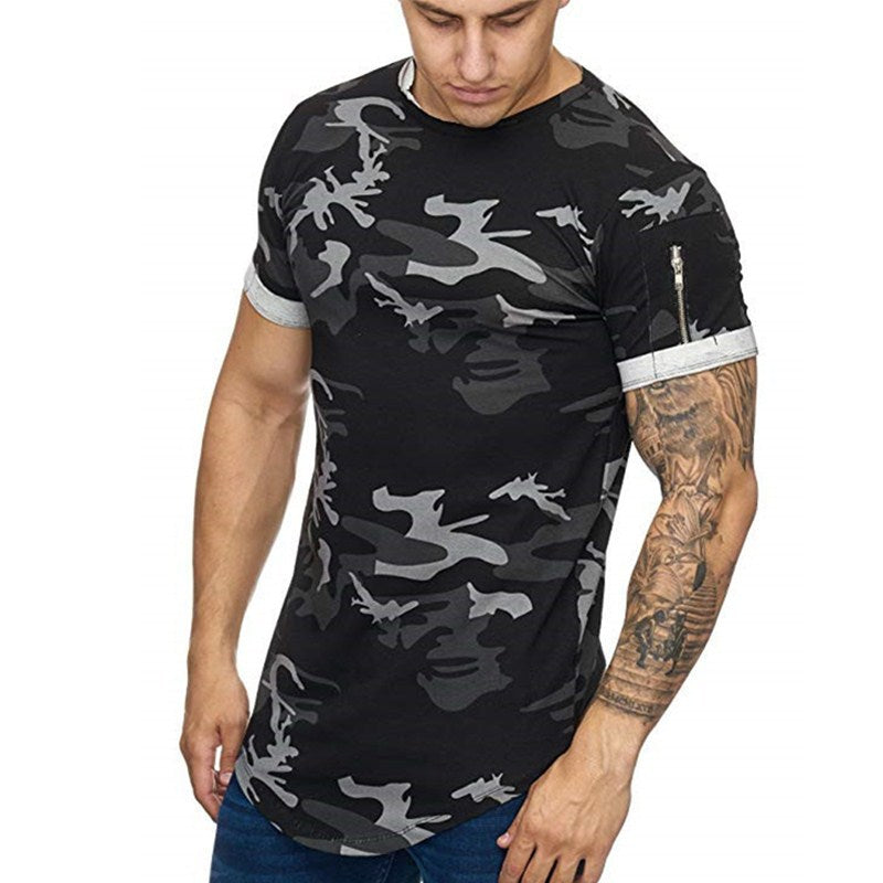 Men's T-shirt Camouflage Gradient Printing Casual Men's Short Sleeve T-shirt - Image 7