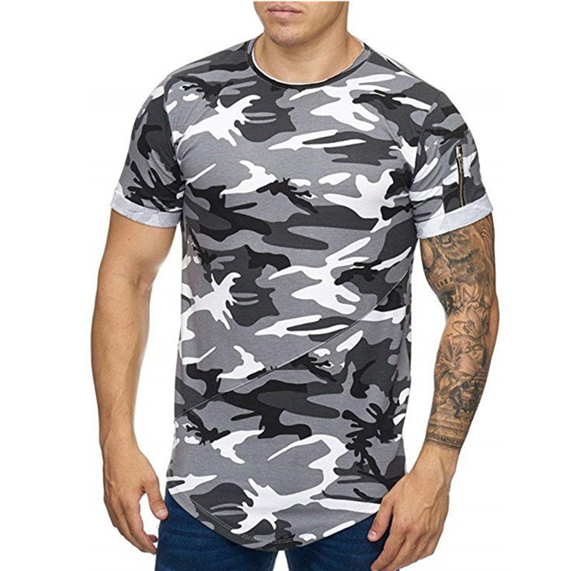 Men's T-shirt Camouflage Gradient Printing Casual Men's Short Sleeve T-shirt - Image 4