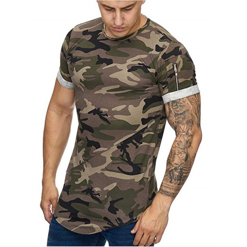 Men's T-shirt Camouflage Gradient Printing Casual Men's Short Sleeve T-shirt - Image 6