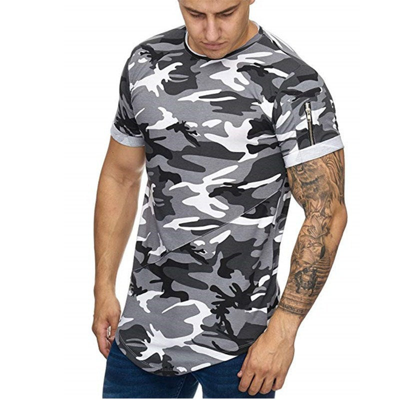 Men's T-shirt Camouflage Gradient Printing Casual Men's Short Sleeve T-shirt - Image 5