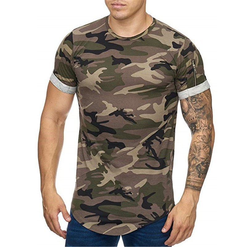 Men's T-shirt Camouflage Gradient Printing Casual Men's Short Sleeve T-shirt - Image 2